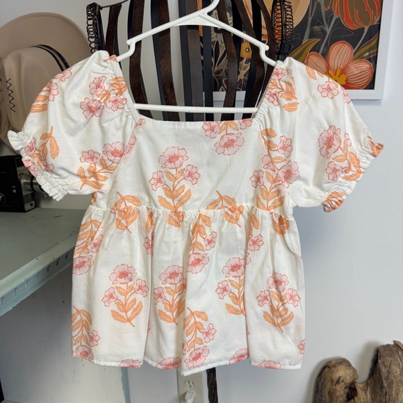 Joie | floral button back top | 7/8 - Picture 1 of 5